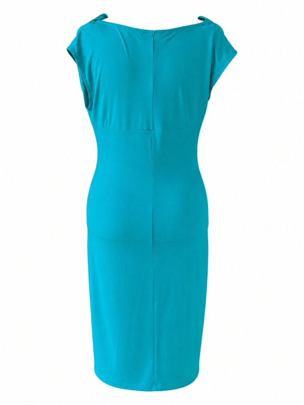 MICHAEL Michael Kors Turquoise Twist Knot Jersey Sheath Dress XS Career Cocktail - Picture 3 of 5